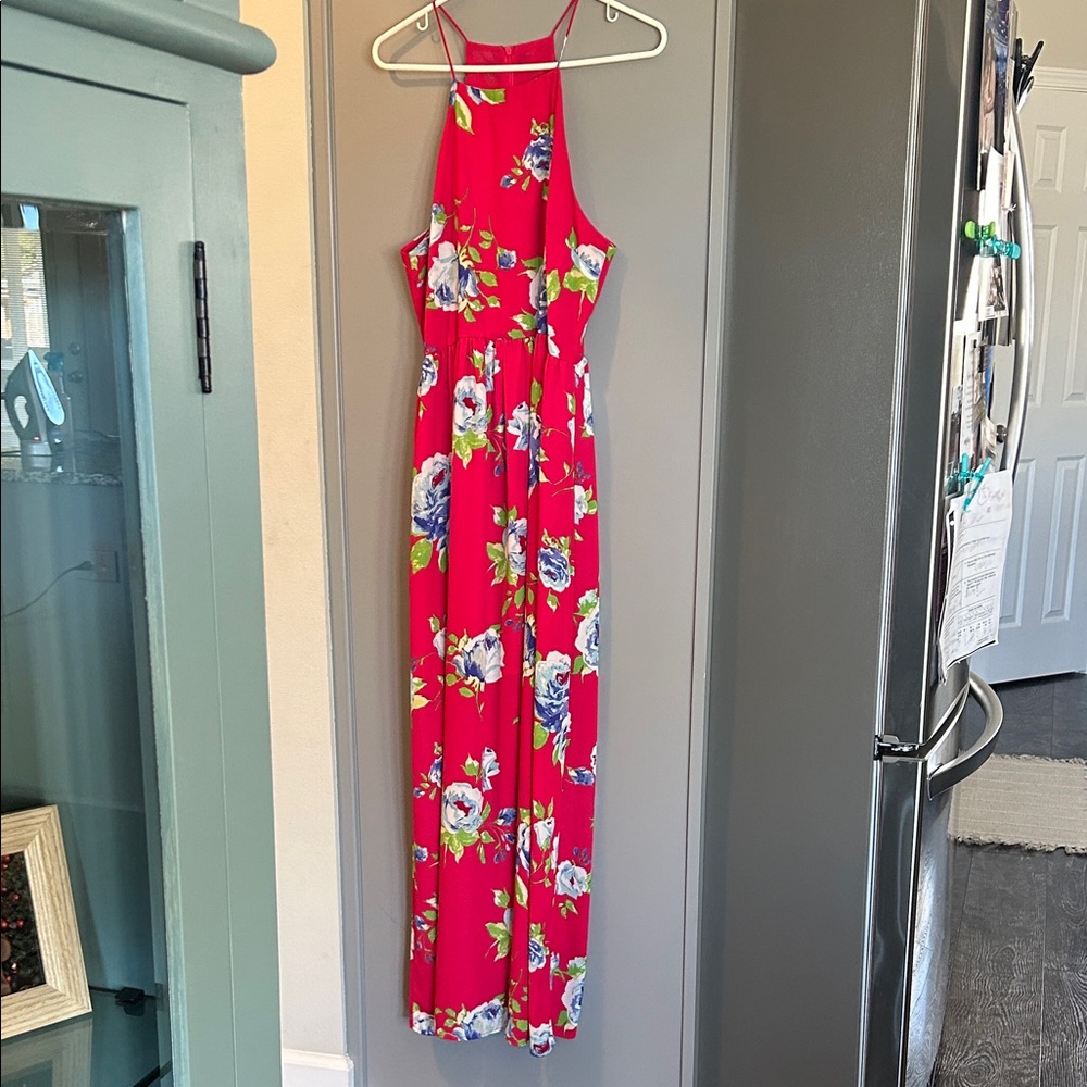 Everly Red Floral Maxi Dress